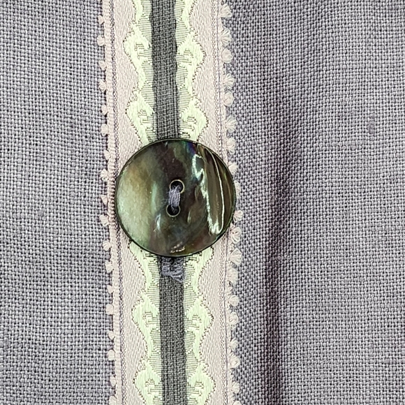 Taylor G Women's Linen Vintage Button Front Lagenlook Shirt - M - Picture 5 of 7